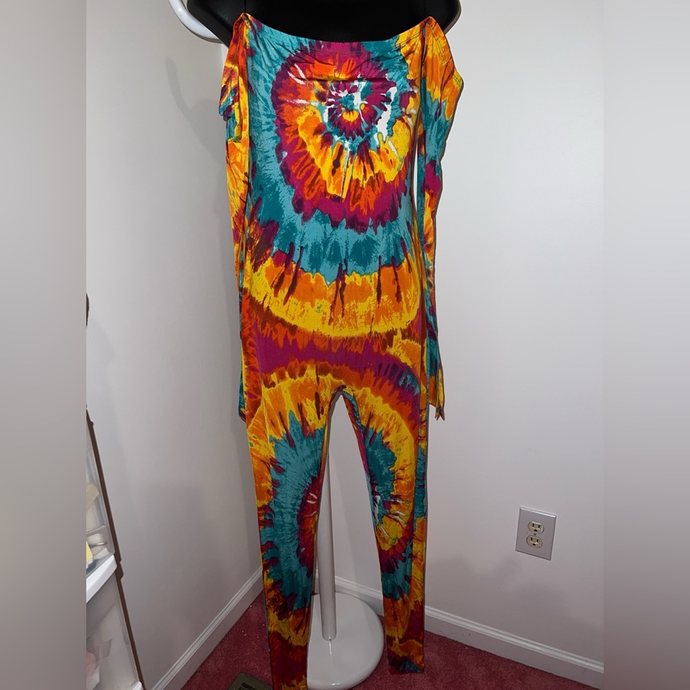 Fashion Nova Multicolor Tie-Dye Jumpsuit